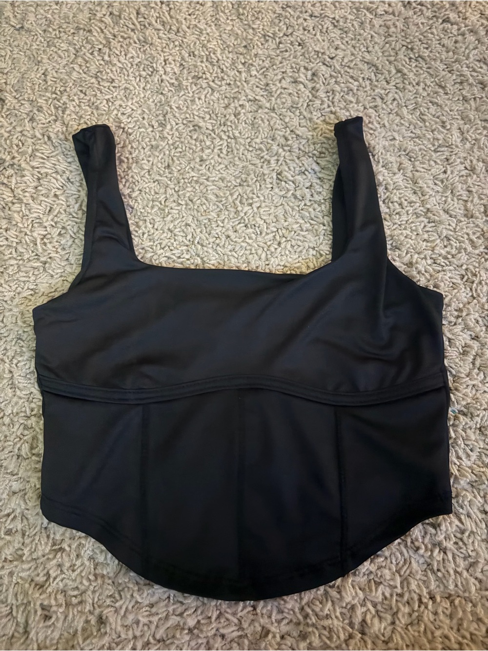 Black Scoop Neck Crop Tank